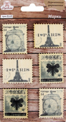 Деревянные украшения "Рукоделие" 8218 Марки