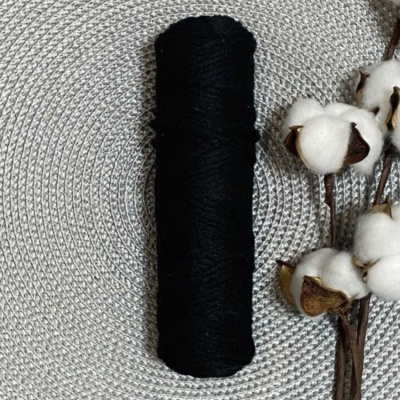 Шпагат хлопковый крученый 2мм (черный) 100м