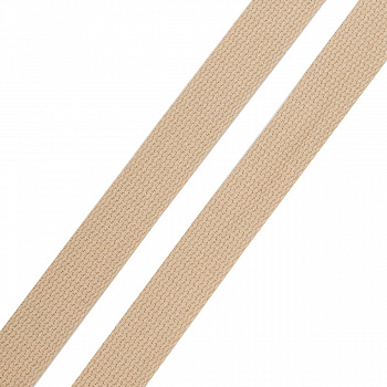 3Al357 Стропа ременная матовая, имитация хлопка (100%п/э) 26мм*100м(15 светло-бежевый)
