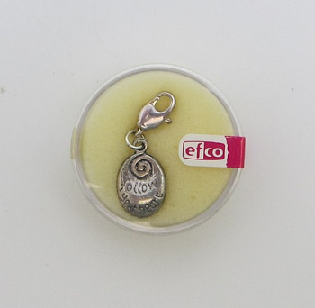 Подвеска с карабином"Овал" 15мм, 1шт, металл., цвет старое серебро