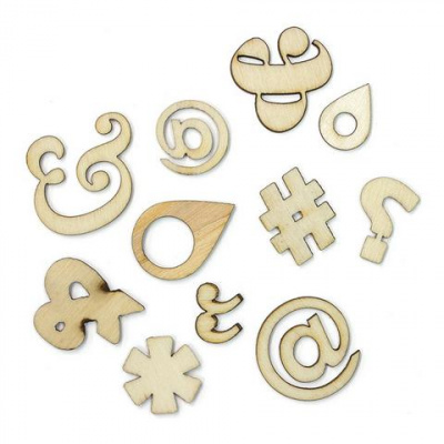 Набор деревянных украшений  "American Crafts" Studio Calico 331341 «Punctuation»45шт.