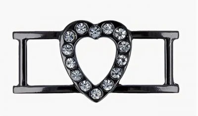 Украшение Микрон Пряжка GB1135 "Сердце"  2 шт 40х20мм  черн.никель