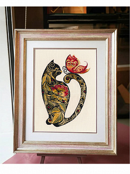 Набор для вышивания «Овен» 1458 Русские узоры"Кошка" 23  х 34см