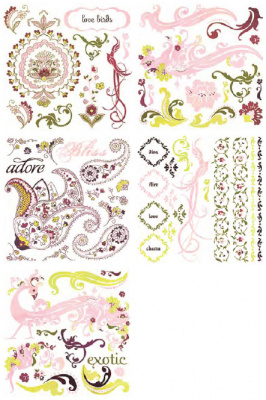 Набор переводных аппликаций 11,5х12см, упак. 5 лист. с разными рисунками