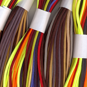 Шнурки круглые армированные 110 см, ассорти цветные, 20 шт/упак