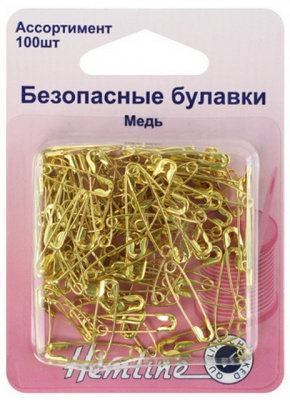 Булавки безопасные "Hemline" 419.99.100  ассорти, цвет золотистый