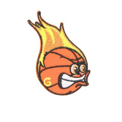 Термоаппликация Hobby&Pro 'Баскетбольный мяч, быстрый как огонь ', 4*6.4см