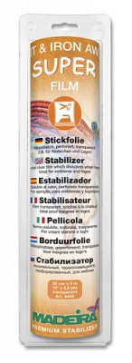 Стабилизатор термоплавящийся перфорированный для эмблем. 5м х 30см Мадейра SUPER FILM
