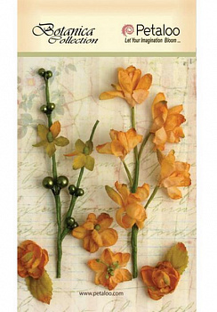 Набор цветов бумажных "Petaloo" 1100-203 Floral Ephemera- Amber (янтарь)
