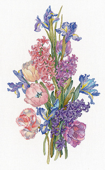 Набор для вышивания «Овен» 1719 "Гиацинты" (по картине Ольги Ионайтис) 26х44 см.