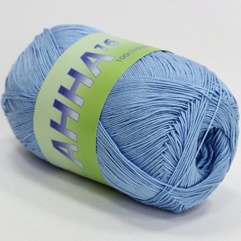 Анна 16, пряжа для ручного вязания 100г/530м (333 небесный)
