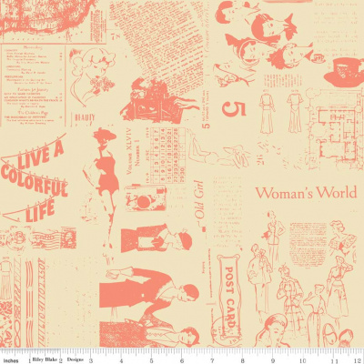 Ткань Riley Blake 100% хлопок, ширина 110 см, C4843-CORAL