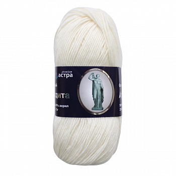 Афродита, пряжа для ручного  вязания100гр. 200м (50% шерсть, 50% акрил)  (16, белый)