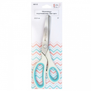 Ножницы портновские "Зиг-заг" "Crafty tailor" NR-12, 22,8см (пластиковые ручки с цветными резиновым