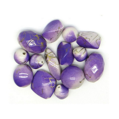 Бусы пластик с голографическим эффектом 250 г/упак ±10%, ассорти 005 сиреневый