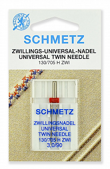 Иглы стандартные двойные 130/705H ZWI № 90/3.0, 1 шт. Schmetz 0702324