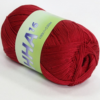 Анна 16, пряжа для ручного вязания 100г/530м (312 темно-красный)