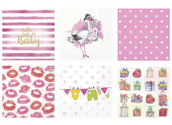 Салфетки бумажные "Love2art"ассорти  SDS №67 33х33 6 шт. "Крошка дочь"