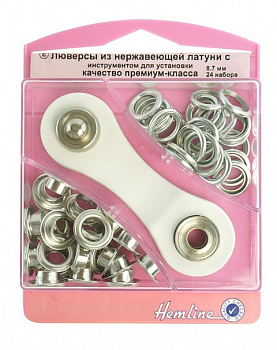 Набор люверсов "Hemline" 438P.8.N с инструментом для установки, 8,7 мм серии "E", 