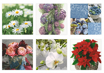 Салфетки бумажные "Love2art" ассорти  SDP №0823-03  33 x 33 6 шт. "Вестники лета"