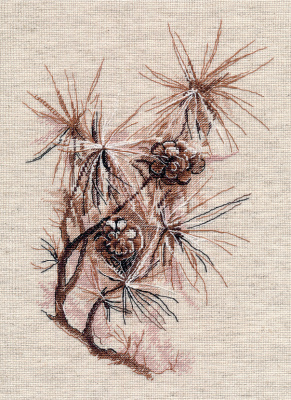 Набор для вышивания «Овен» 1662 "Ветка сосны" 18×27 см