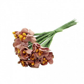 Декоративный букетик "Рукоделие" DKB050 Цветы (кофе с молоком)