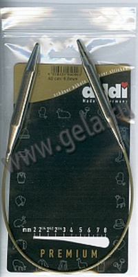 Спицы круговые супергладкие, никель, ADDI 105-7, 40 см, №9.0