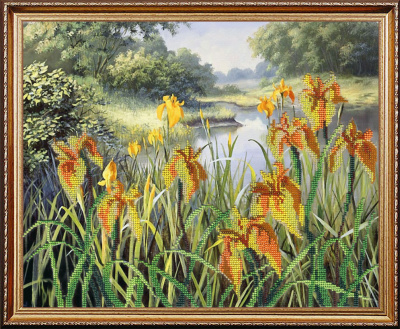Набор для вышивания «М.П.Студия» БГ-226 Ирисы у воды 28*35 см