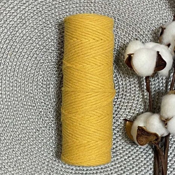 Шпагат хлопковый крученый 2мм (горчичный) 100м