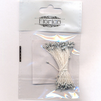 Тычинки для искусственных цветов "Fiorico" TIC/M-2. под серебро,d 2 мм в пучке 85 шт.