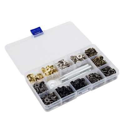 Кнопки Альфа (S-образные) d=12,5мм, упак./90компл.(+/- 2 шт). с ручным установщиком, цв. Мультиколор