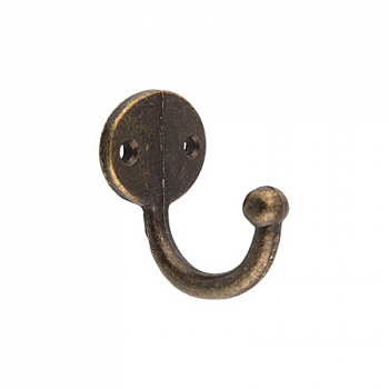 Декоративный крючок MMG-031 "Mr. Carving", металл 3.6x2.6 см, цвет №2 бронза
