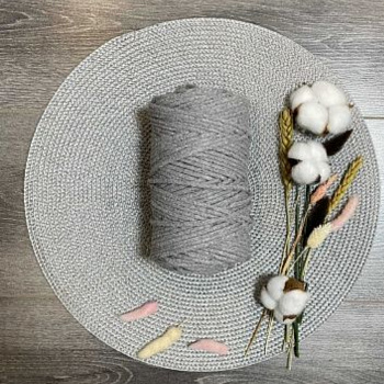 Шнур хлопковый 5 мм (светло серый) 50м