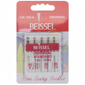 Иглы д/быт. швейных машин Универсальные, 5 шт разн. размеров,130-705 H/блистер, BEISSEL