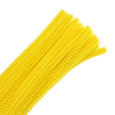 Синель-проволока "Астра", 6 мм*30 см, 30 шт/упак, цв. А-038 желтый