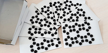 Кнопки пришивные металлические 0300-5100, №1, d 10 мм, черные, 8 карт*36 шт./упак (288шт.)