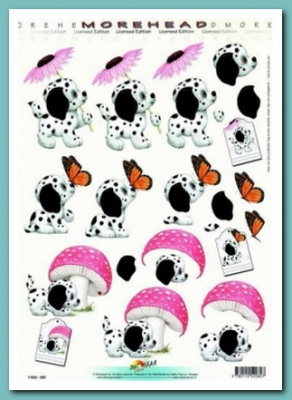 Аппликация бумажная  для вырезания серии"Морхедс"для объемных рисунков, 210х297 мм