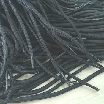 Шнурки круглые, 70 см, черные, 20 шт/упак