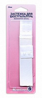 Застежка для изменения объема бюстгалтера (резинка+крючки) белый