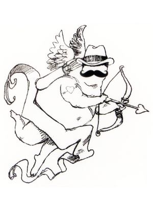 Резиновый штамп «Gangster of Love», 7,1x7,8см