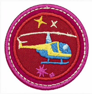 Термоаппликация Hobby&Pro "Вертолетик на красном фоне" 4,7 х 4,7 см