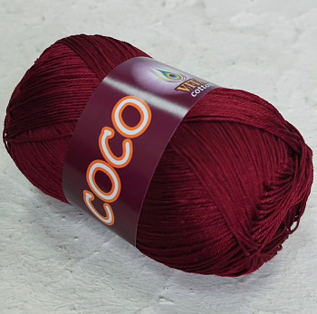 Коко (VITA Cotton), пряжа для ручного вязания (4332, винный)