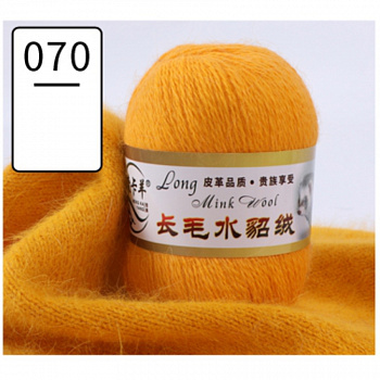 Норка, пряжа для ручного вязания (упаковка 5 мотков с доп. нитью) (070, ярко-желтый)