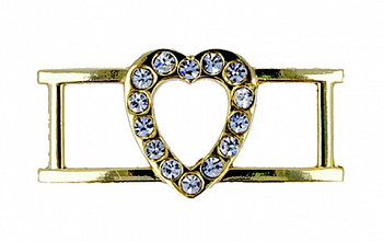 Украшение Микрон Пряжка GB1135 "Сердце"  2 шт 40х20мм  золото