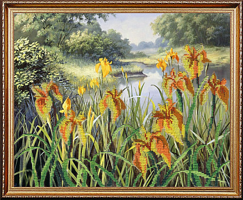 Набор для вышивания «М.П.Студия» БГ-226 Ирисы у воды 28*35 см