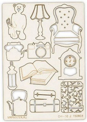 Чипборд картонный "Mr.Painter" CHI-10/150803 Чердачок, 11.5 см х 16.5 см