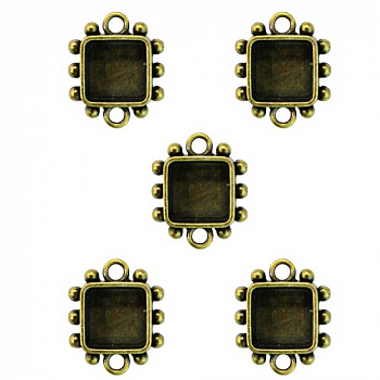 Заготовка для украшения Квадраты 1 - 5шт (Бронза)
