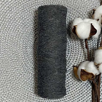 Шпагат хлопковый крученый 2мм (темно серый) 100м