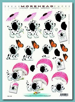 Аппликация бумажная  для вырезания серии"Морхедс"для объемных рисунков, 210х297 мм