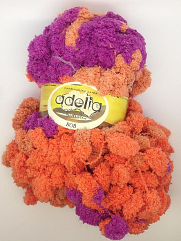 Боб, пряжа для ручного вязания  (10, оранжево-сиреневый)